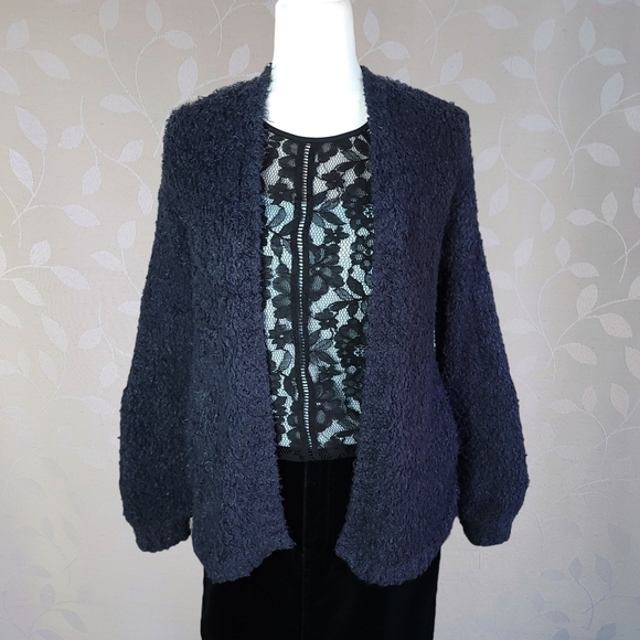 Ecote Urban Outfitters Gray Boucle Open Cardigan Sweater Witchy Boho Softgoth XS - Picture 2 of 12